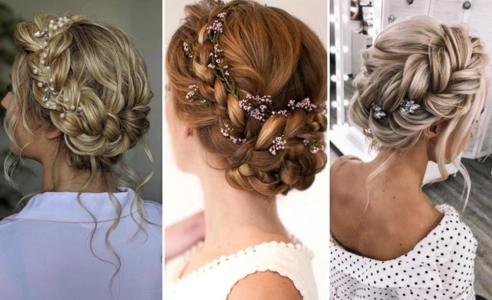 crown braided updo účes