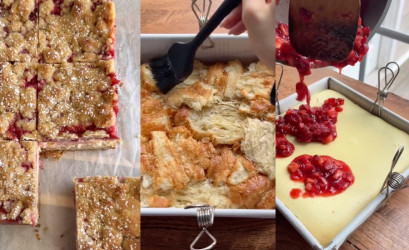 Koláč z croissantov s tvarohom a jahodami: Sladké spojenie croissantov, cheesecaku a jahôd