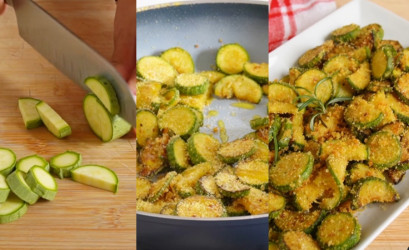ZUCCHINE SABBIOSE: Chrumkavé cuketové kúsky s parmezánom z panvičky