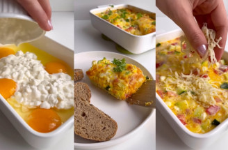 Zapekaná zeleninová omeleta s cottage cheese – dokonalé víkendové raňajky plné bielkovín