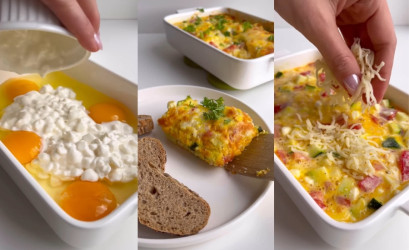 Zapekaná zeleninová omeleta s cottage cheese – dokonalé víkendové raňajky plné bielkovín
