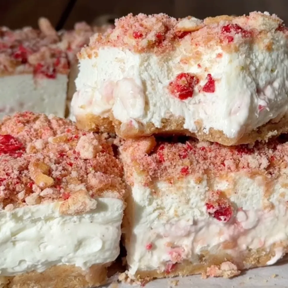 jahodové cheesecake rezy
