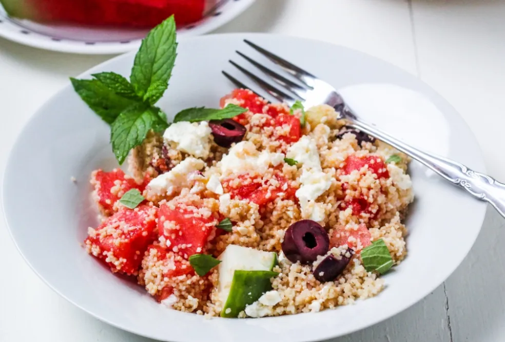 recept letný šalát s melónom