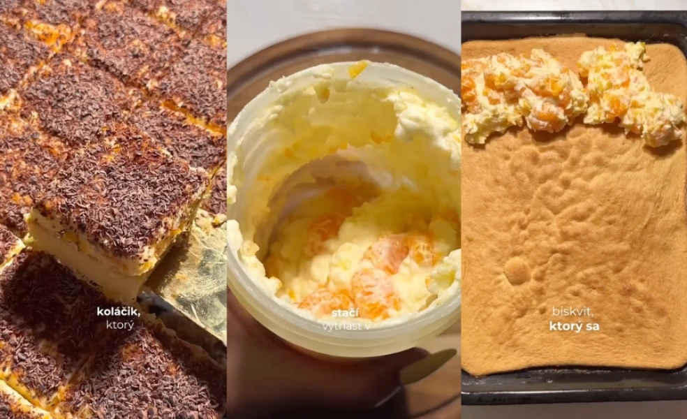 trasený koláč s mandarinkami recept