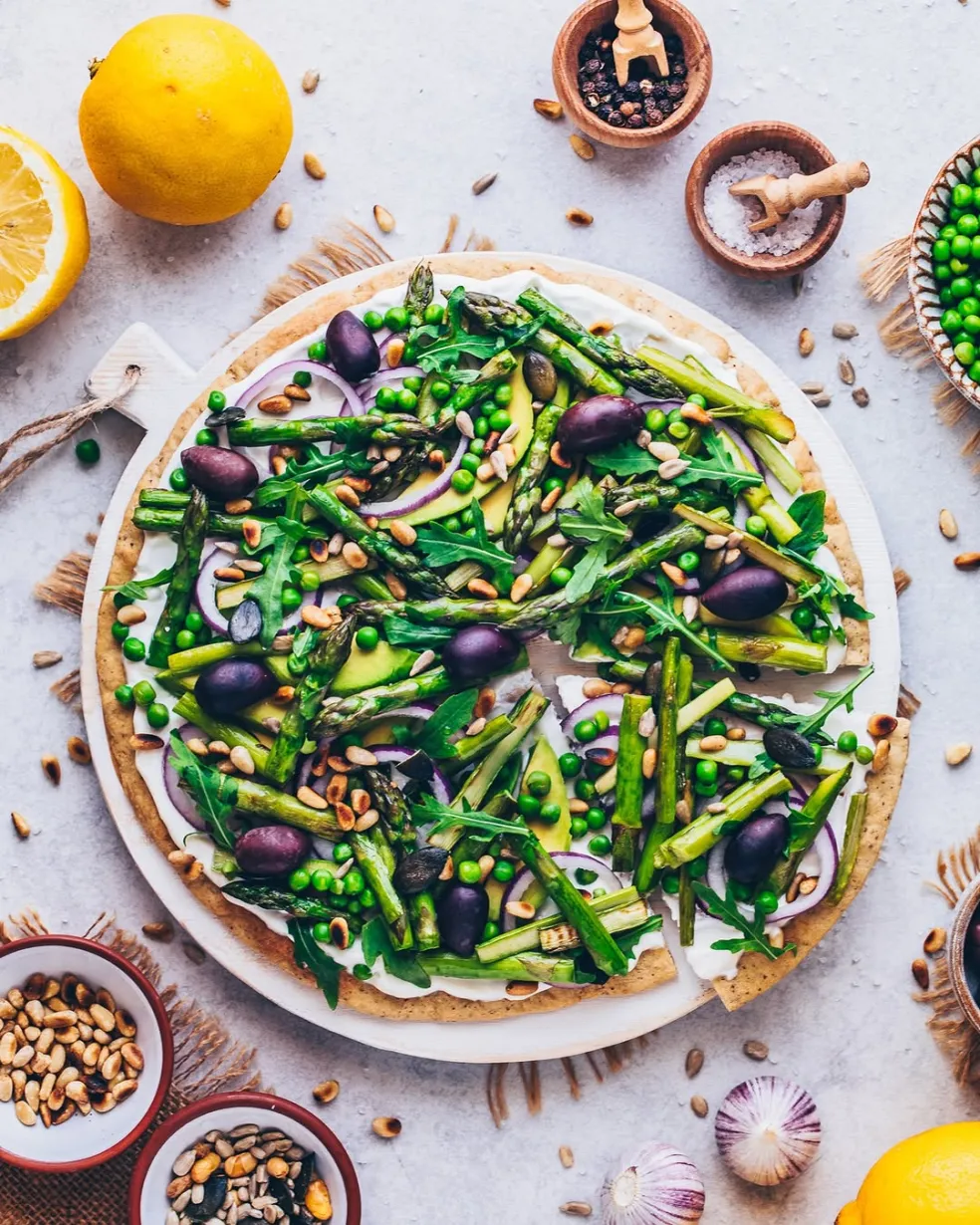 zdravá pizza so špargľou