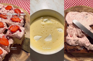 Jednoduchá narodeninová torta na plech s jahodami a bielou čokoládou