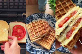 Vajíčkový vafľový toast? To je skvelá raňajková kombinácia slanej vafle, toastu a chleba vo vajci!