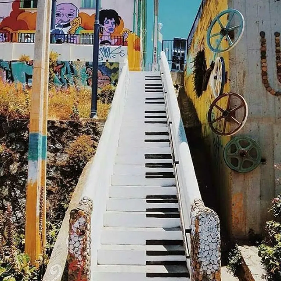 Piano schody, Valparaíso, Čile
