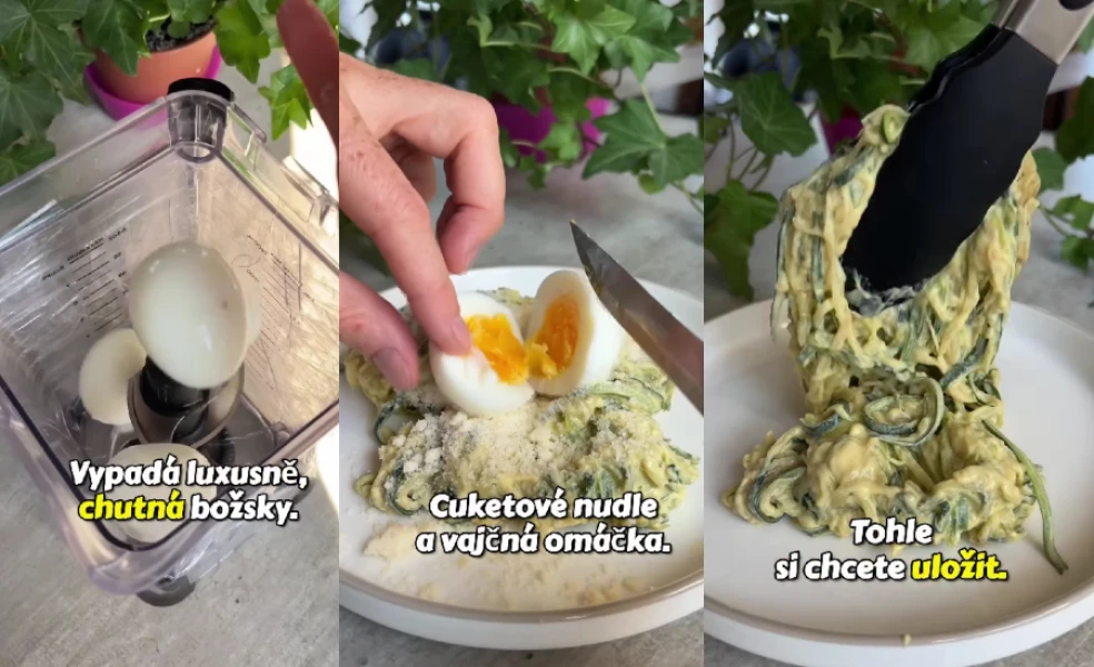 cuketové rezance s vajíčkovou omáčkou