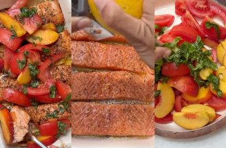 Recept na lososa s paradajkovo-broskyňovým šalátom – hotový do 30 minút