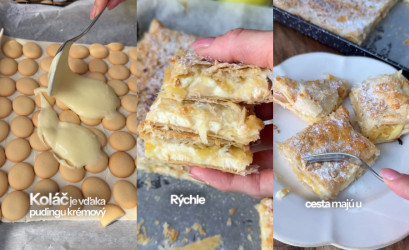 Recept: Rýchly pudingový koláč s jablkami z lístkového cesta
