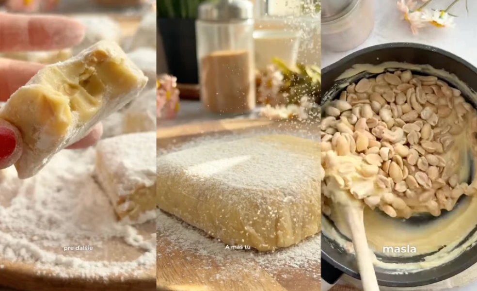 arašidové kocky recept