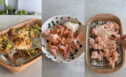 Pikantný lososový sushi nákyp: Rýchla verzia sushi na plech