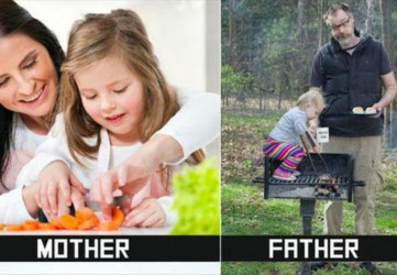 Mama vs. otec: Vtipné fotky zachytávajúce rozdielnu starostlivosť o deti