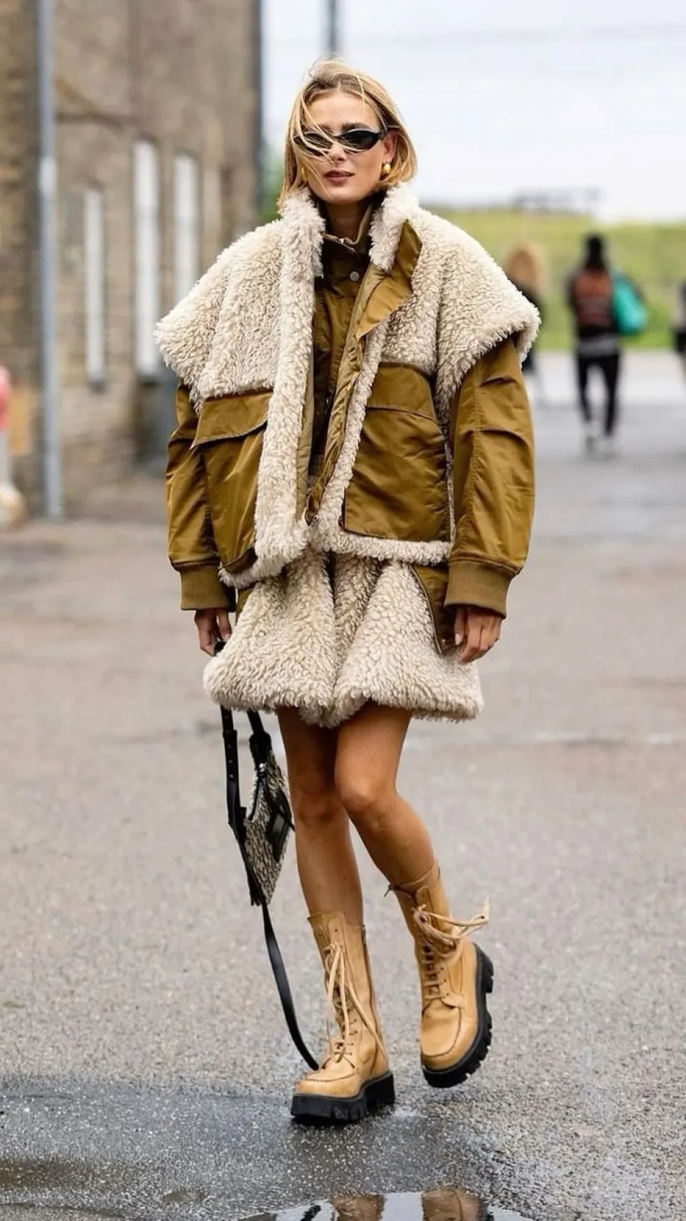 shearling bunda dámska
