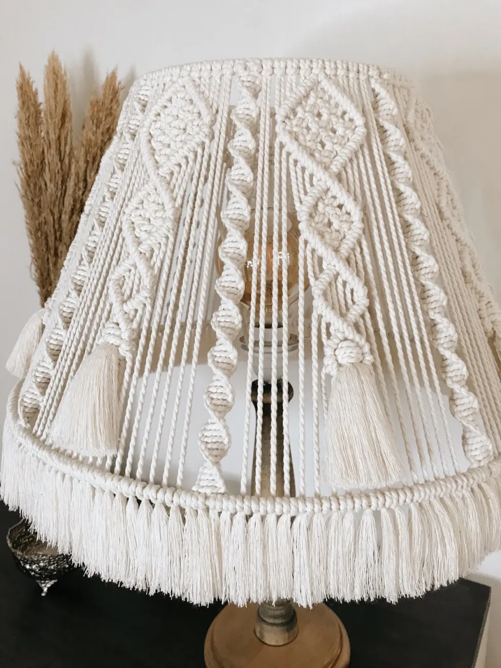 makramé lampa