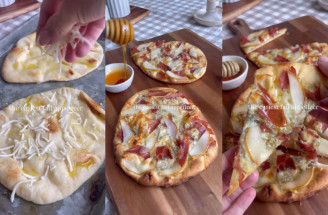Najlepšie jesenné občerstvenie – flatbread s gorgonzolou, prosciuttom a hruškou