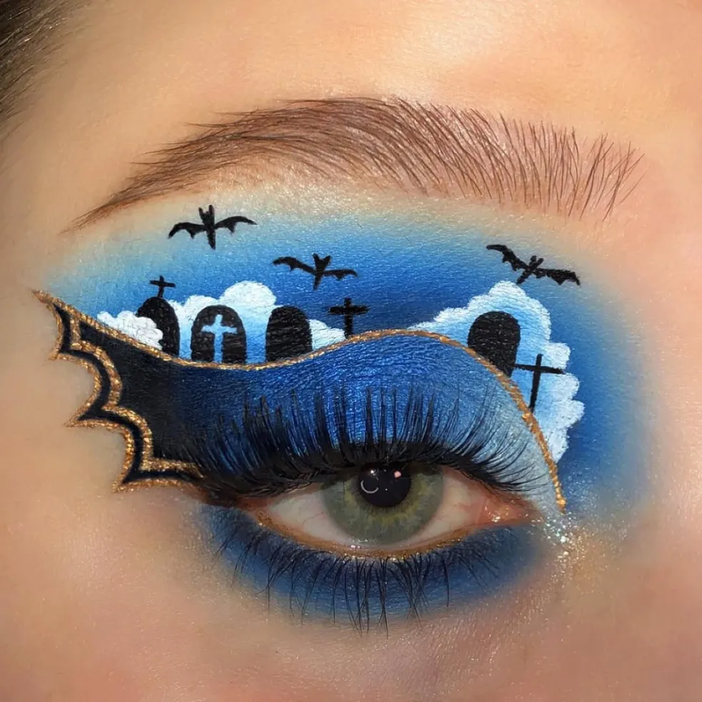 modré líčenie očí