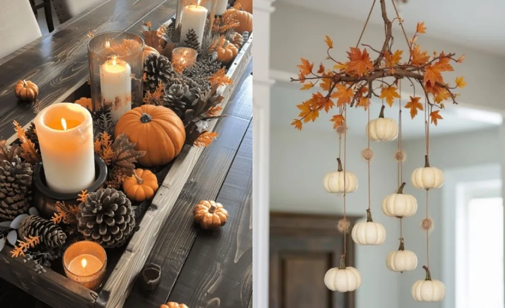 prírodné jesenné dekorácie