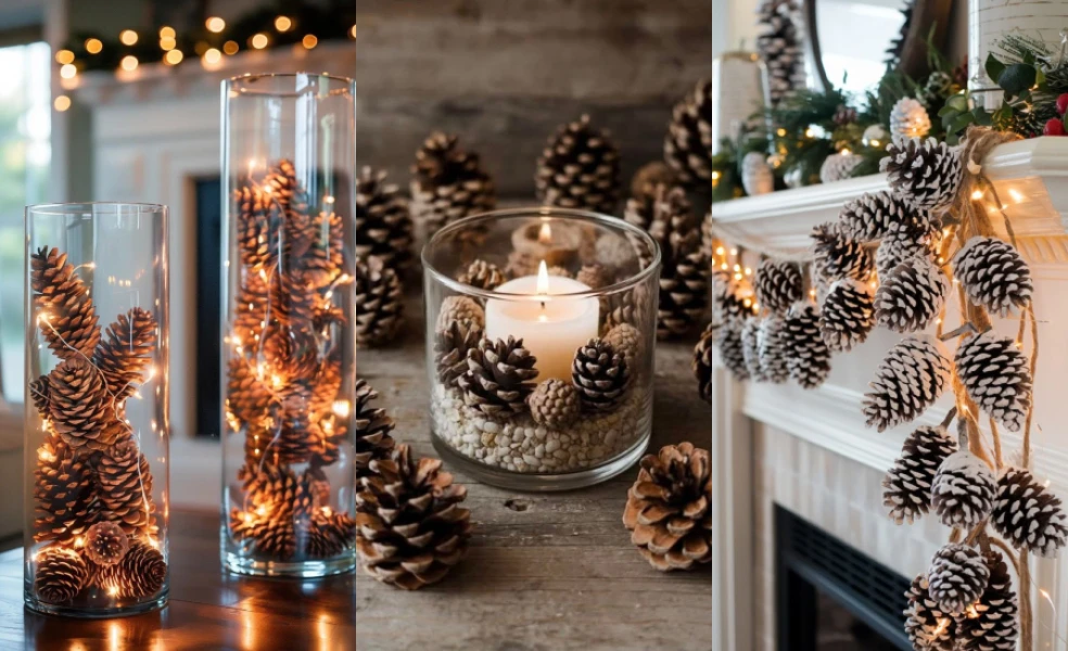 DIY dekorácie zo šišiek