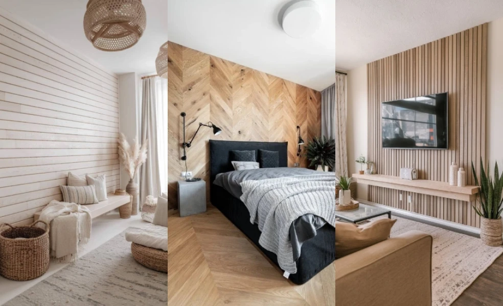 Drevený obklad na stene