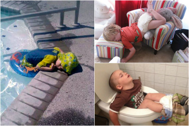 Ospalé deti sú dôkazom toho, že spať sa dá kdekoľvek a kedykoľvek!