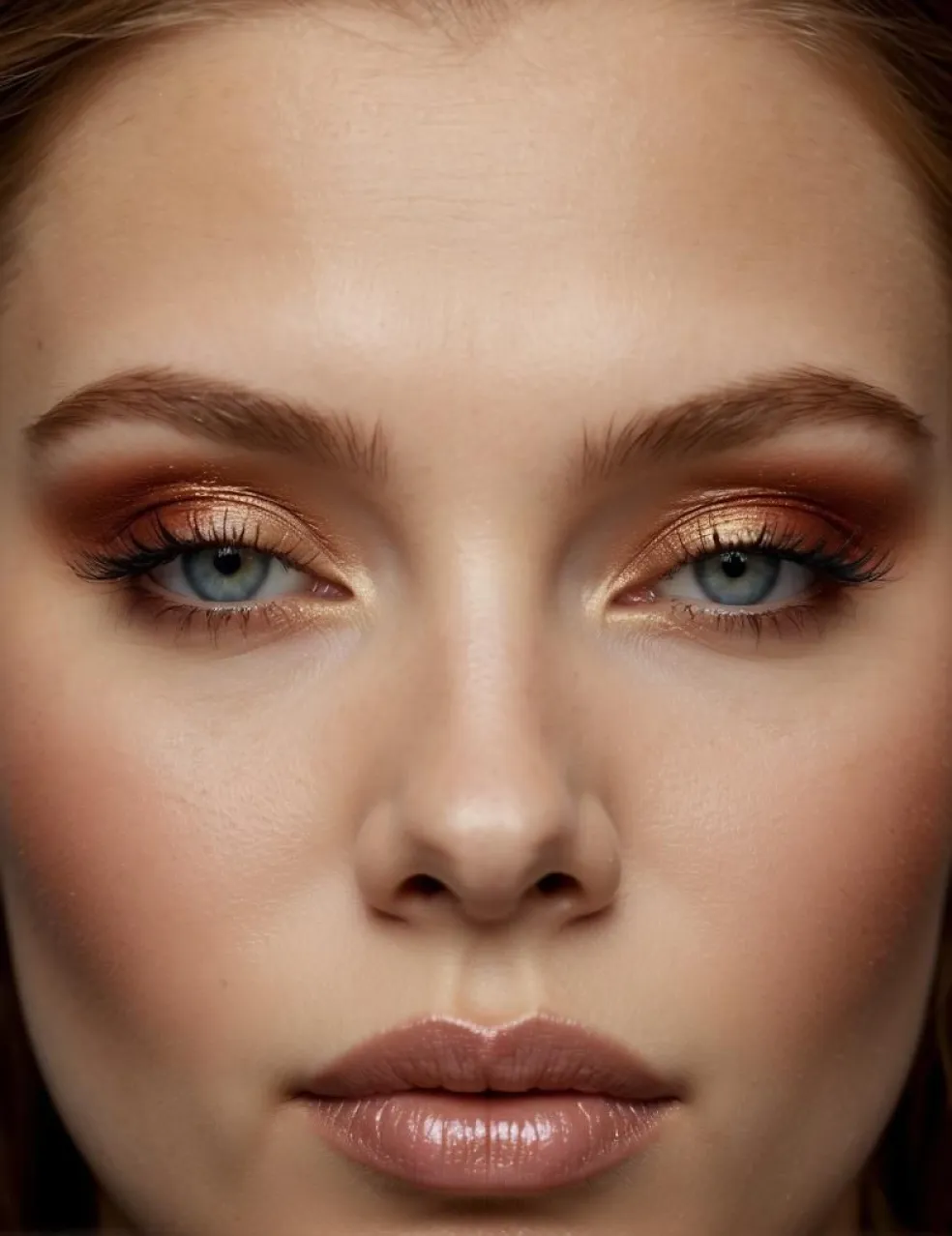 medené očné tiene