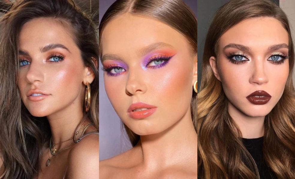 farby očných tieňov pre modré oči