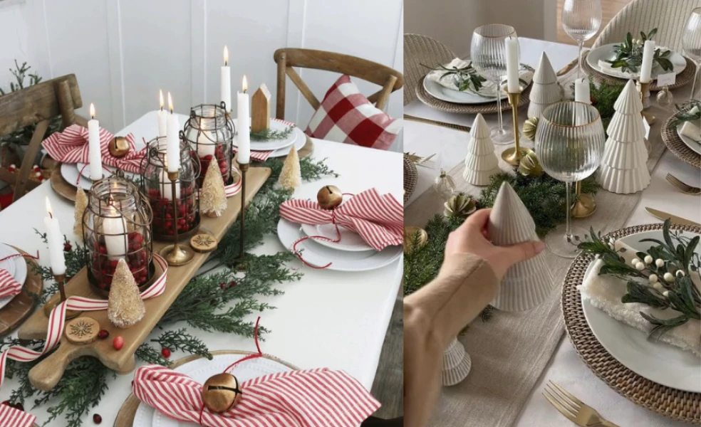 vianočná dekorácia na stôl 2025