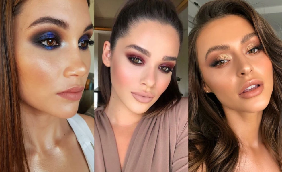 očné tiene pre hnedé oči