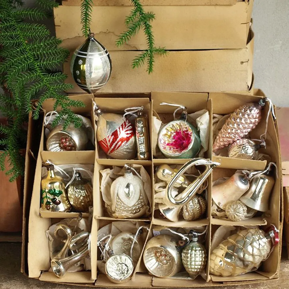 vintage vianočné ozdoby