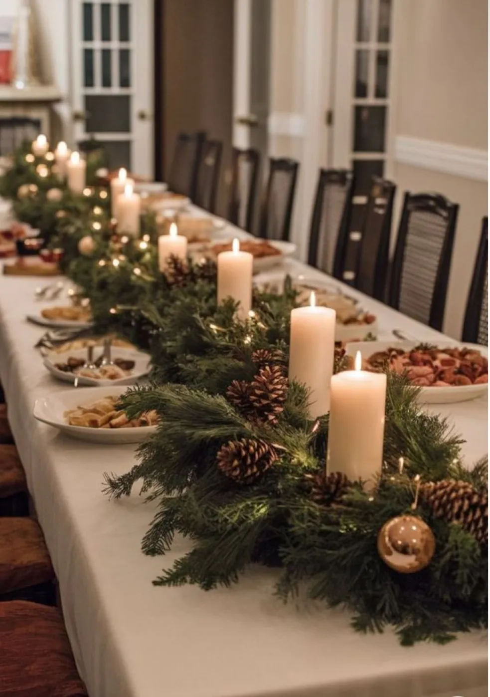 svetelné dekorácie na sviatočný stôl