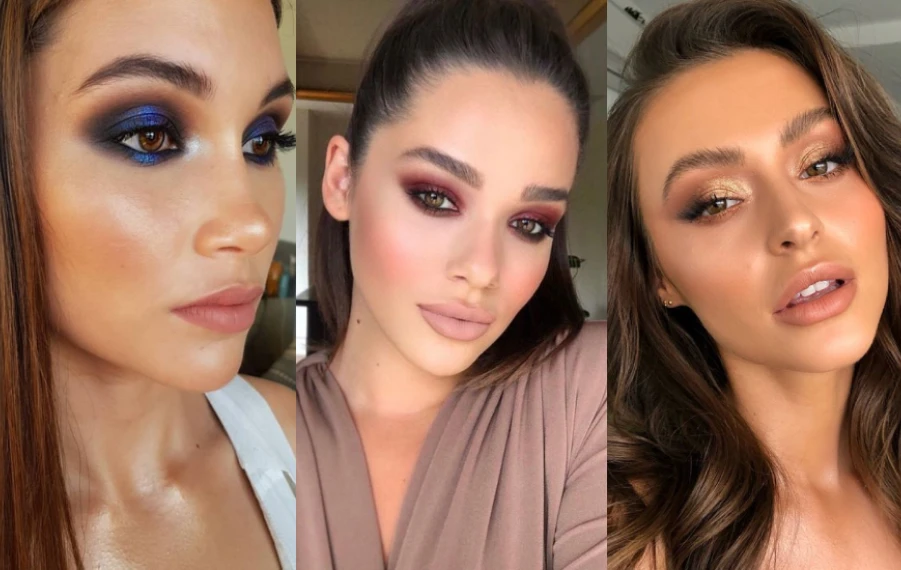 očné tiene pre hnedé oči