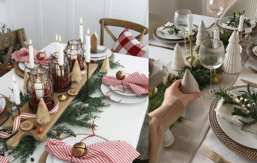 vianočná dekorácia na stôl 2025