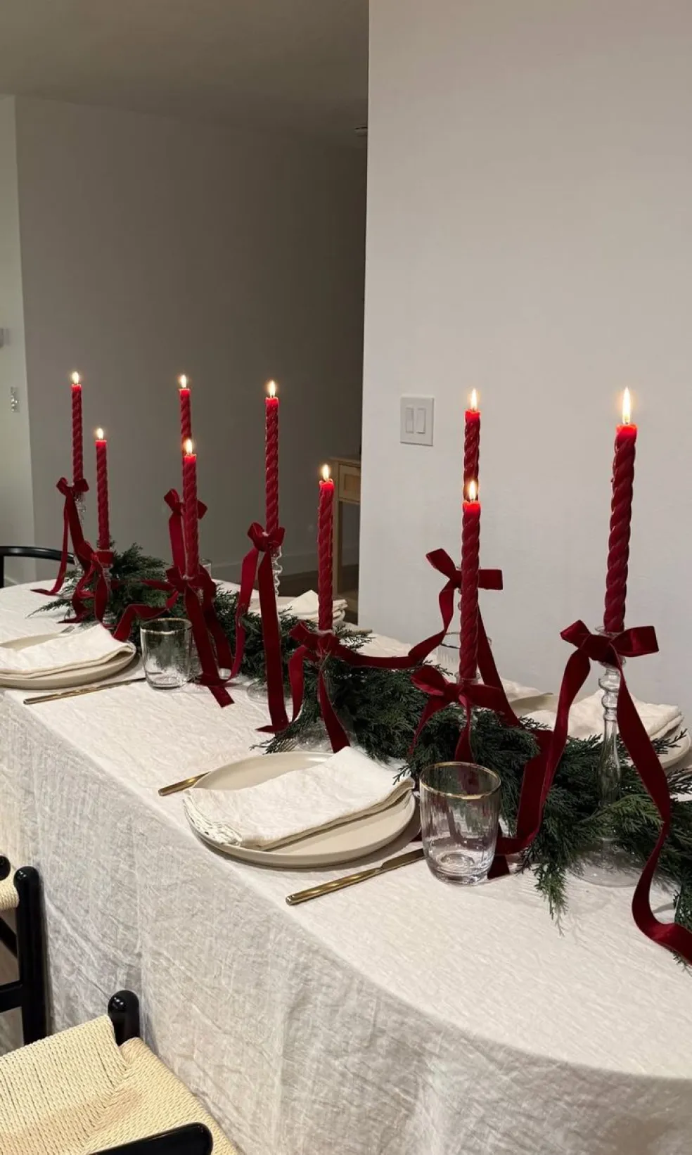 mašle na vianočných svietnikoch