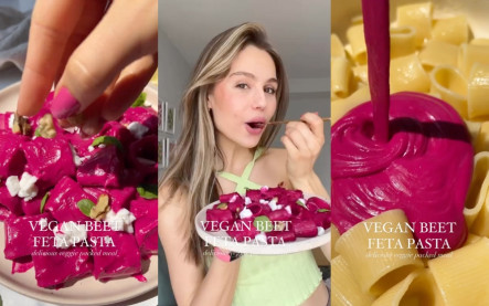 cestoviny s cviklovou omáčkou