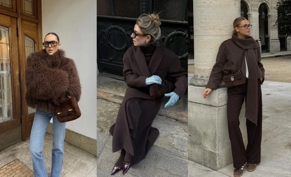 ako nosiť hnedý kabát