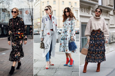 10 najlepších inšpirácií, ako nosiť kvetinový vzor v zime