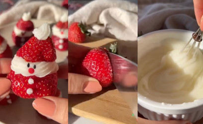 5-minútový vianočný dezert? Vyskúšaj mini jahodové Santa postavičky!