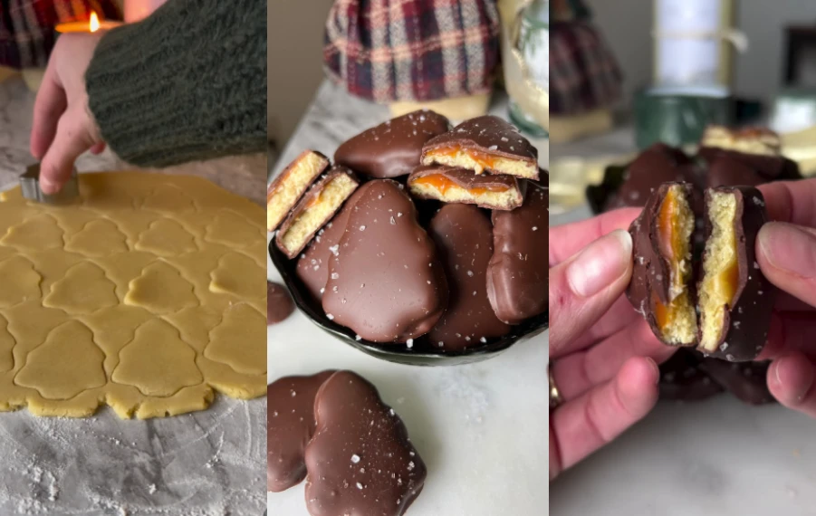 čokoládové stromčeky plnené karamelom