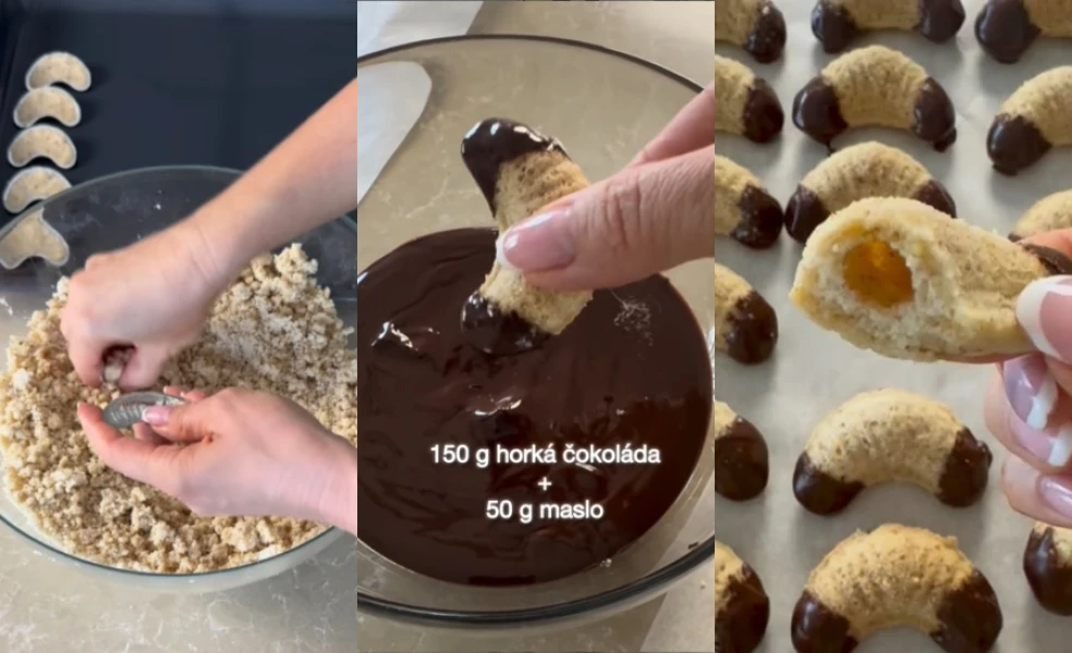 fúkané orechové rožky