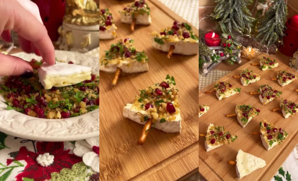 vianočné jednohubky syrové stromčeky