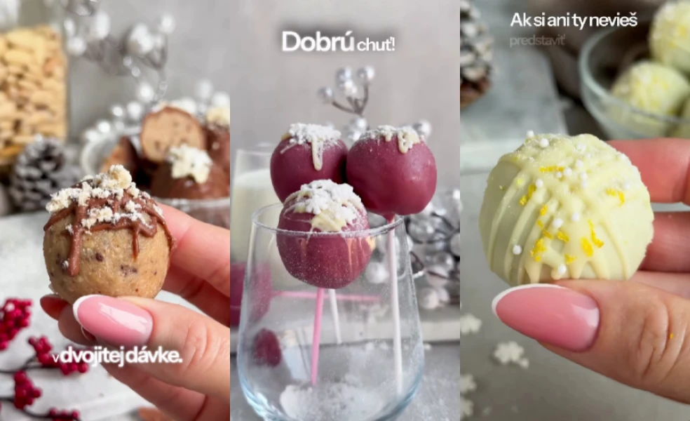 vianočné nepečené guľky