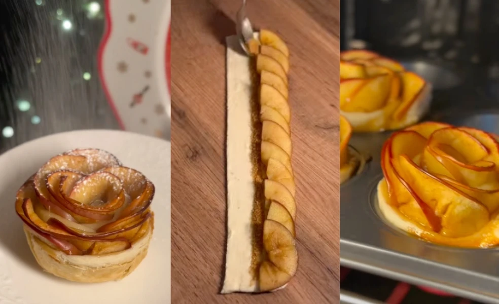 jablkové ruže z lístkového cesta