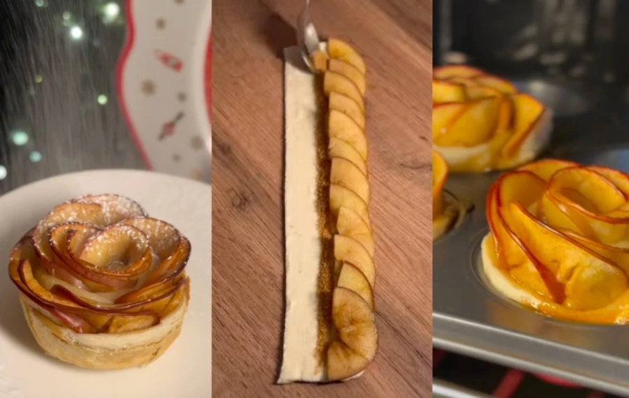 jablkové ruže z lístkového cesta