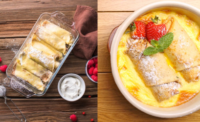 Recepty na zapekané palacinky – s tvarohom, džemom i na slano