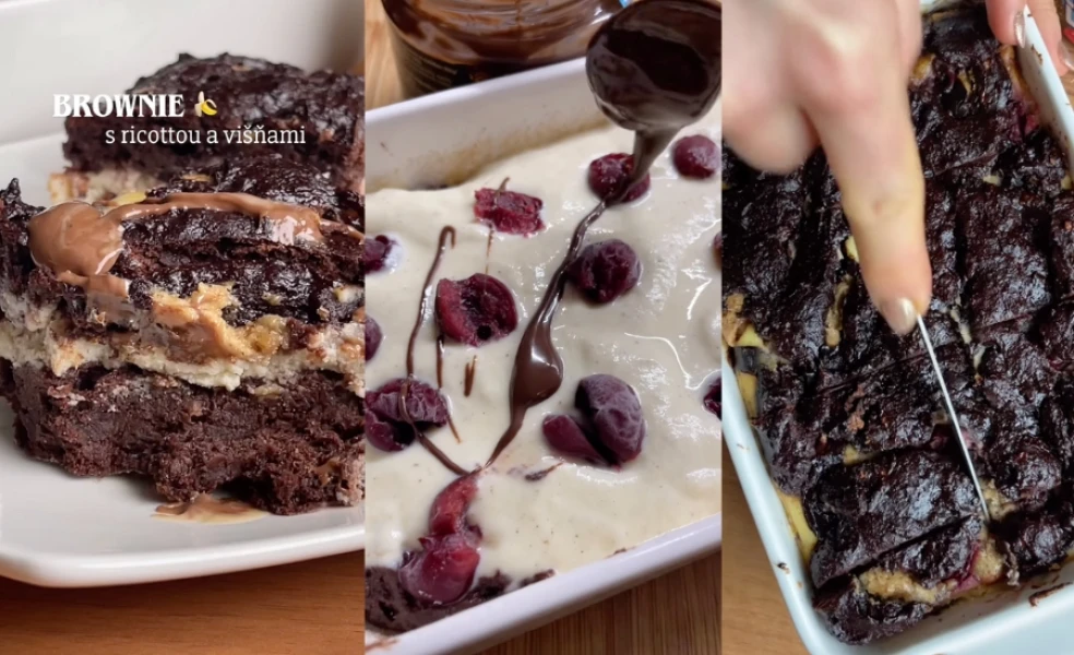 banánový brownie cheesecake