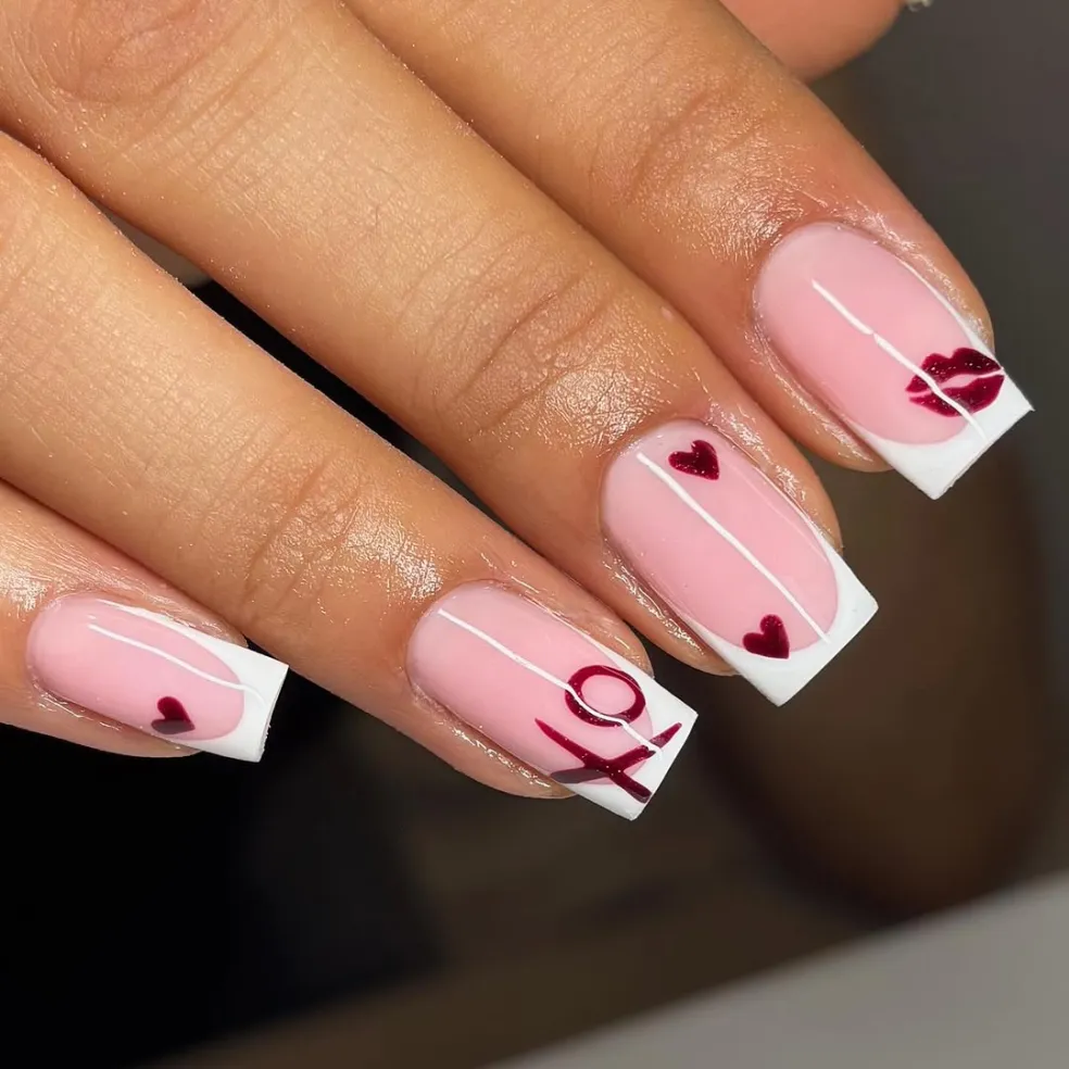 romantické nechty na Valentína