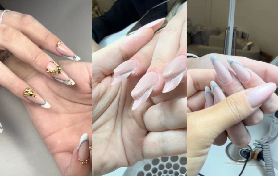 luxusná manikúra so zlatom