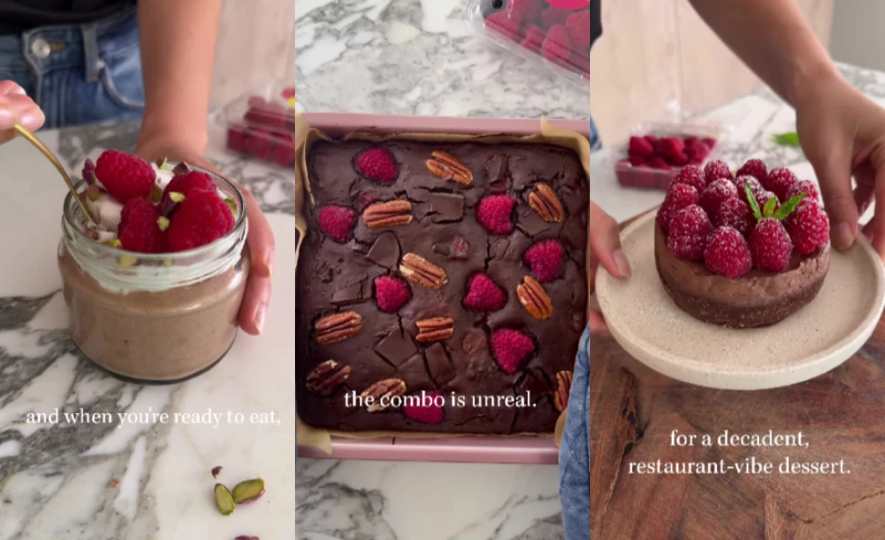 valentínske dezerty s malinami